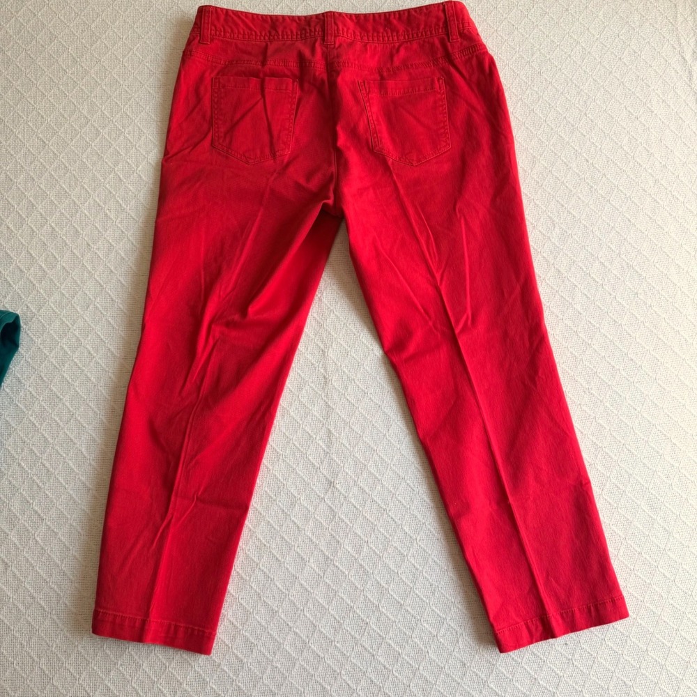 Dalia Collection Modern Fit Red Straight Leg Stretch Pants Womens Size 10 - Picture 3 of 8